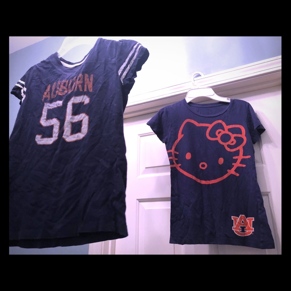 2 girls Auburn tees